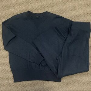 COS women’s set. Navy crewneck sweater and crop flare pant size XS